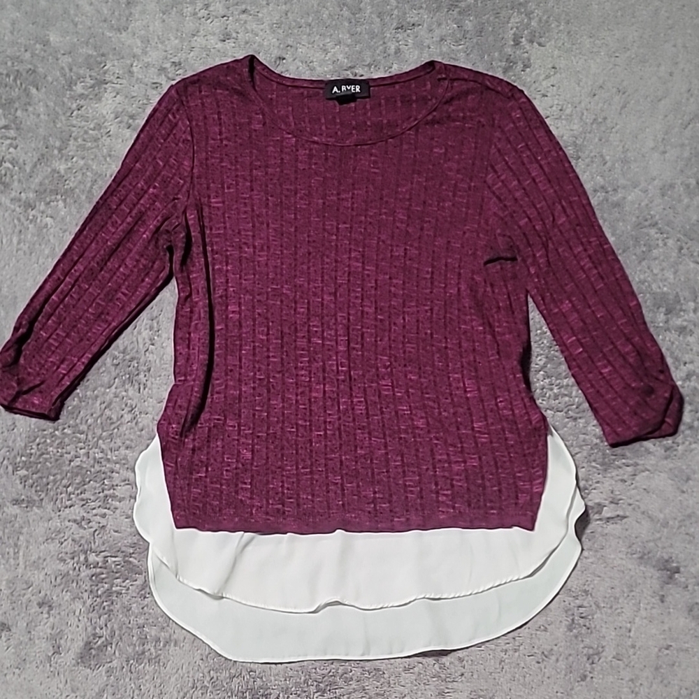 A. Byer Purple Layered Top